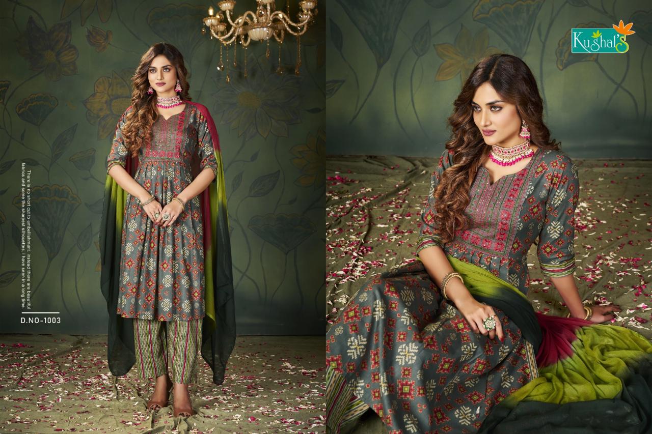 Kushals By Noor Rayon Printed Kurti With Bottom Dupatta Catalog
